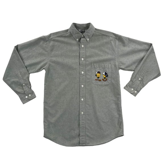 ACME CLOTHING CO. Gray Button Down Shirt Men M (S) Looney Tunes 1994 Vintage - Picture 11 of 16